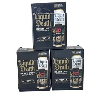 Liquid Death Death Dust Lot of 3 Electrolyte Drink Mix 60 Stick Lime Mango Melon
